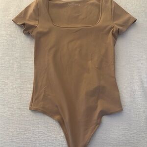 Tan Short Sleeve Bodysuit